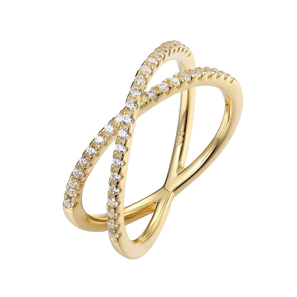 14k Gold Plated Criss Cross Ring